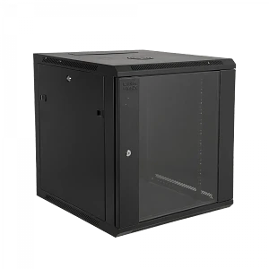 Gabinete rack de pared 12U, fondo 60cm, negro, incluye M6-2U
