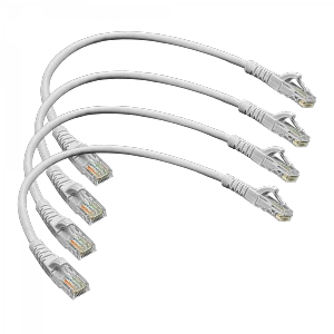 Pack x4 cable patch Cat5e gris 30cm LSZH inyectado multifilar