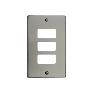 BTICINO Placa 3 Puestos Modulos Aluminio c/Tornillos