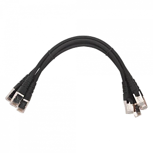Pack x4 cable patch Cat6 S/FTP 30cm negro LSZH inyectado multifilar