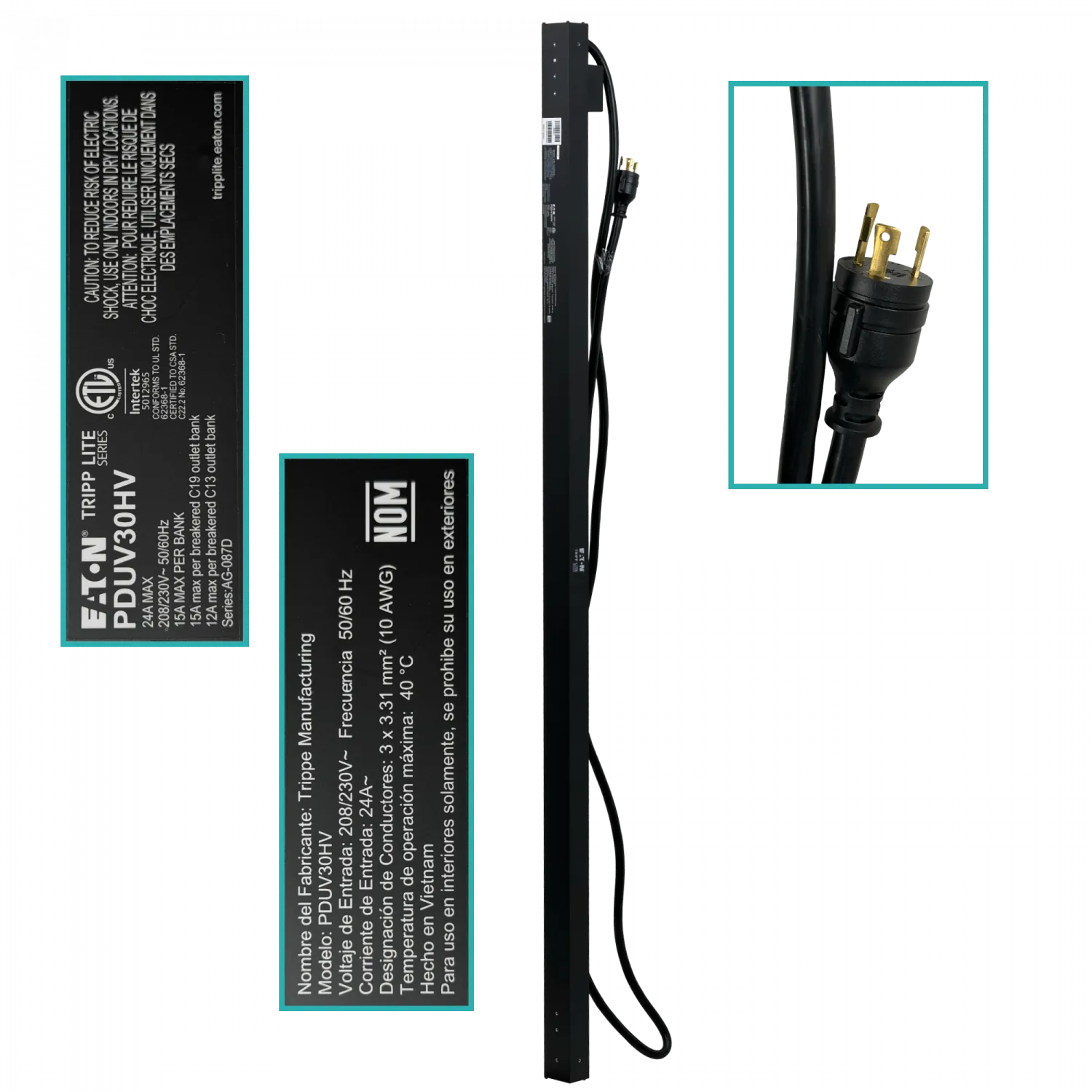 TRIPPLITE Vertical 5500W PDUMNV30HV2LX 36-C13 6-C19 1-100-LAN IP RS23 4