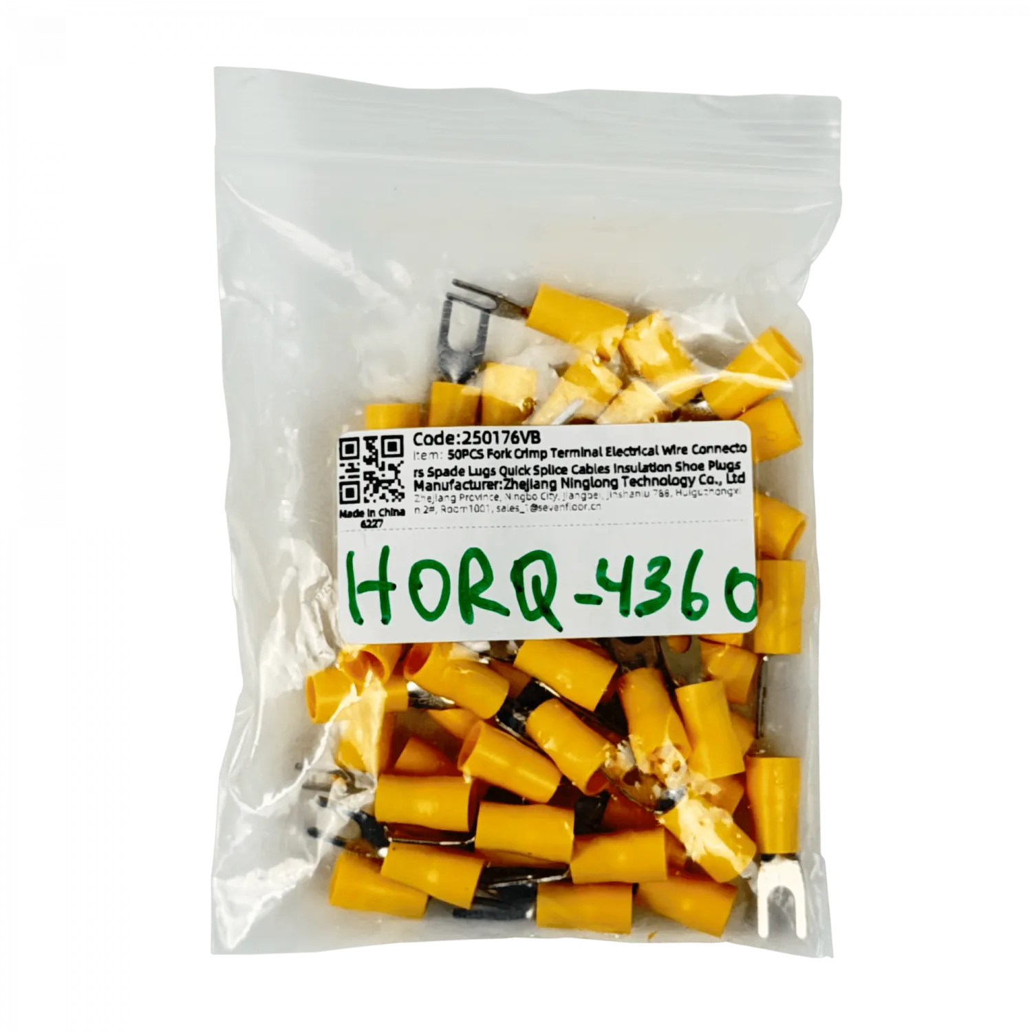Conector Amarillo Aislado PVC Horquilla 4,3mm 4,0-6,0mm2 50-un 2