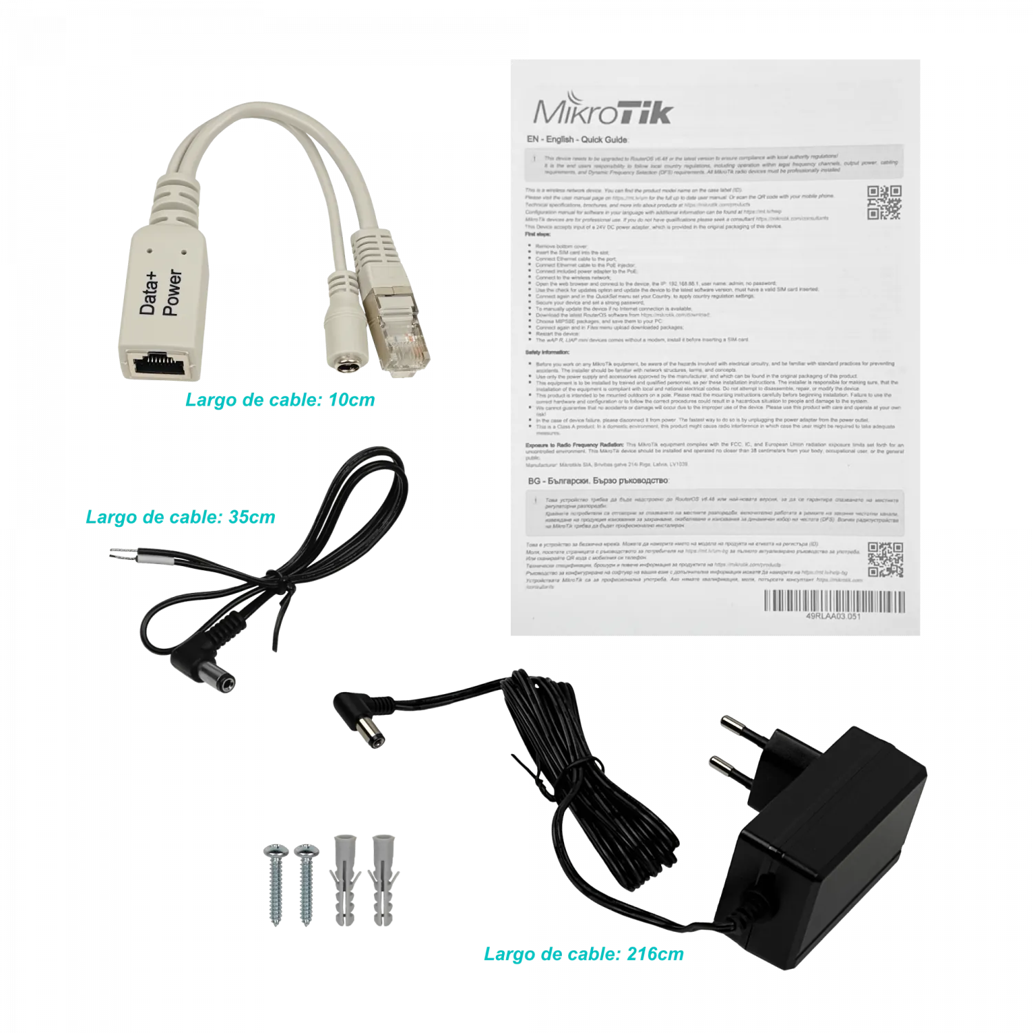 MIKROTIK LTE-1-2-3-7-8 2 Sim 2-U.FL GPS 2,4GHz 22dBm 2x2-2dBi 1-100 L4 2