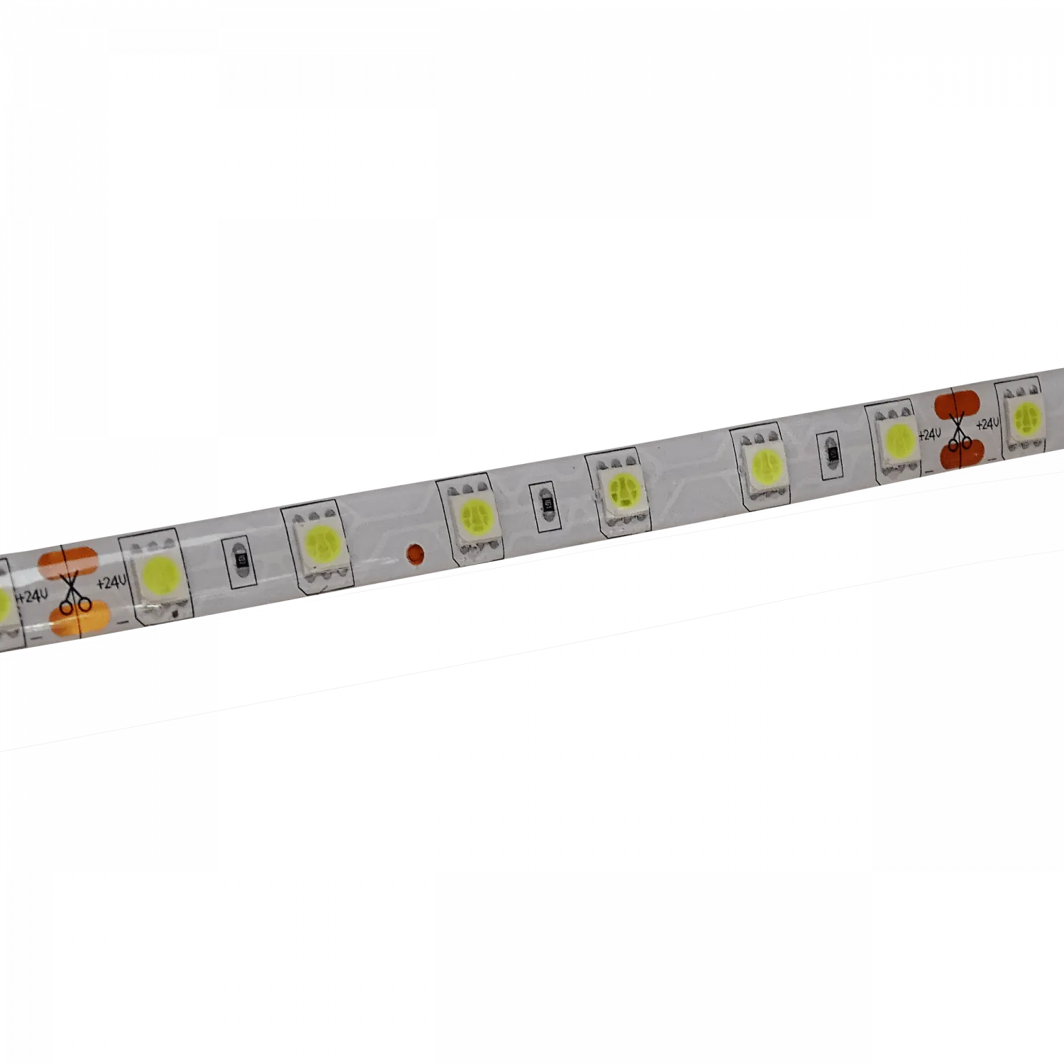 Cinta LED IP65 5mt 24V 2A 60-LED/mt SMD5050 Blanco Frio cortes-c/10cm 2