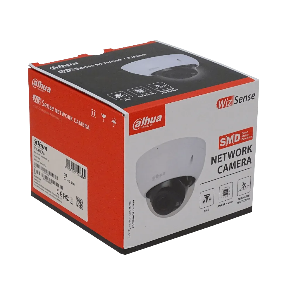 Cámara de Vigilancia Domo DAHUA, 2MP, Motorizad 2.7-13.5mm, IP67, PoE, IR40mt, Camara WizSense 4