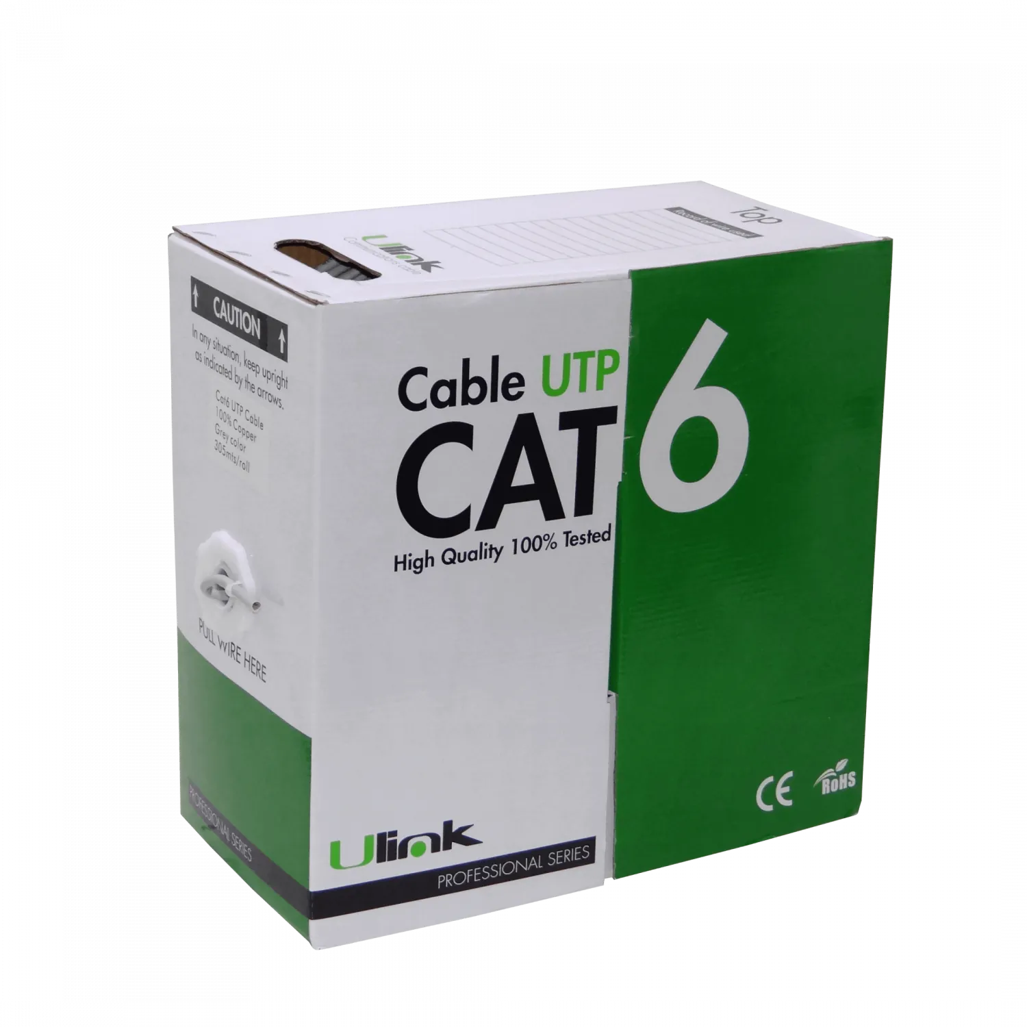 ULINK 24AWG 0,52mm Cat6 PVC Gris Cable UTP 305mt Cobre 2