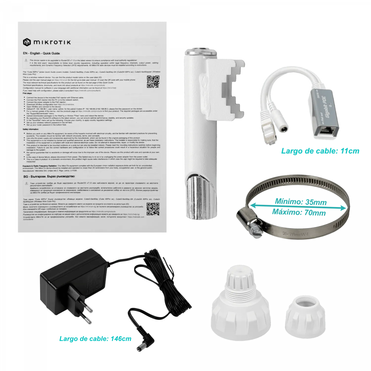 MIKROTIK 1un 802.11ay 60GHz 5GHz 1-1000 GPS L4 CubeG-5ac60ay 9
