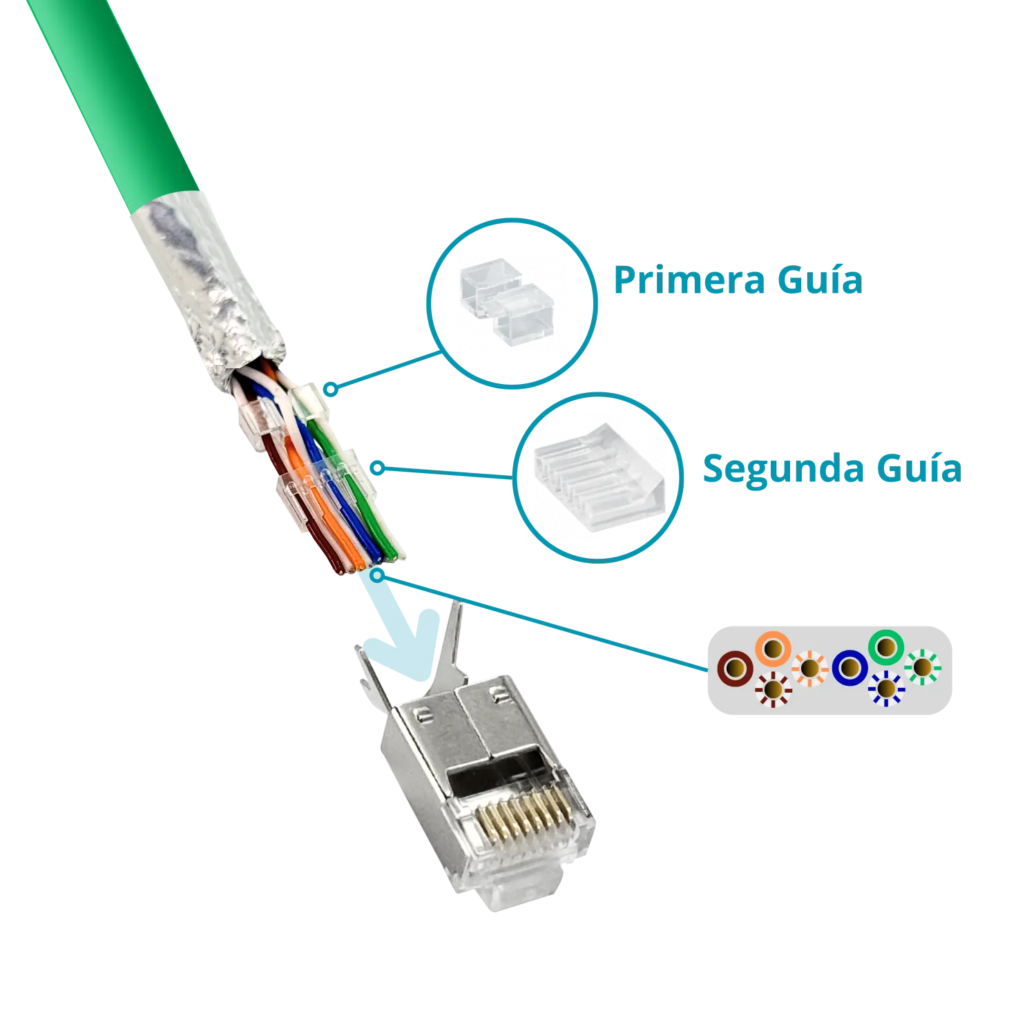 Conector RJ45 RJA-10 Cat6A Blindado FTP STP Crimpeable 10 Unidades 4