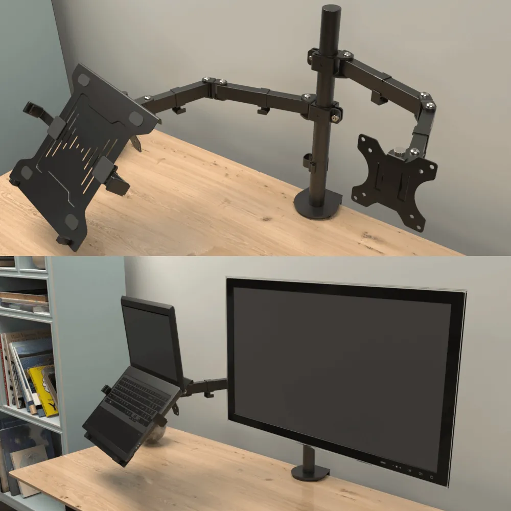 KLIPXTREME Soporte 1-Monitor 1-Notebook 13-32pulg Brazo Articulado 8kg 2