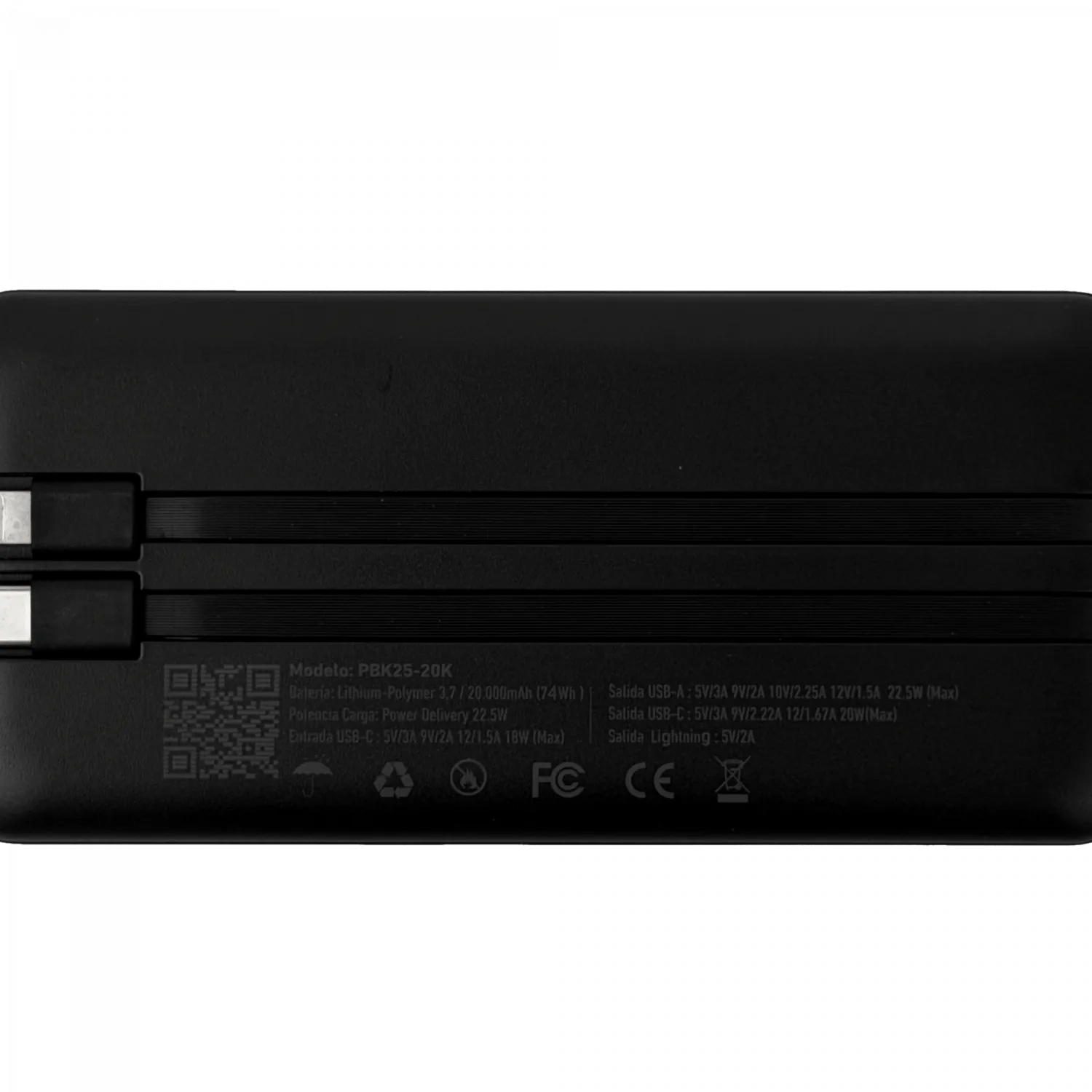 PHILCO Banco de Bateria 20000mAh 2-USB-C USB-A 74Wh Max-22,5W Portatil 7