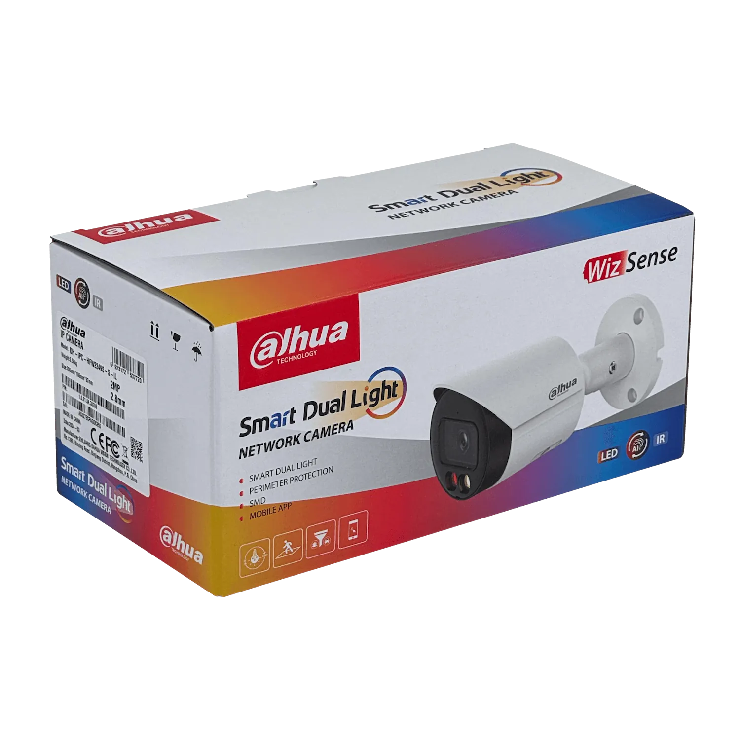 DAHUA Bala 2MP fijo-2,8mm PoE IR30mt IP67 IP IA mSD WizSense HFW2249SP 3