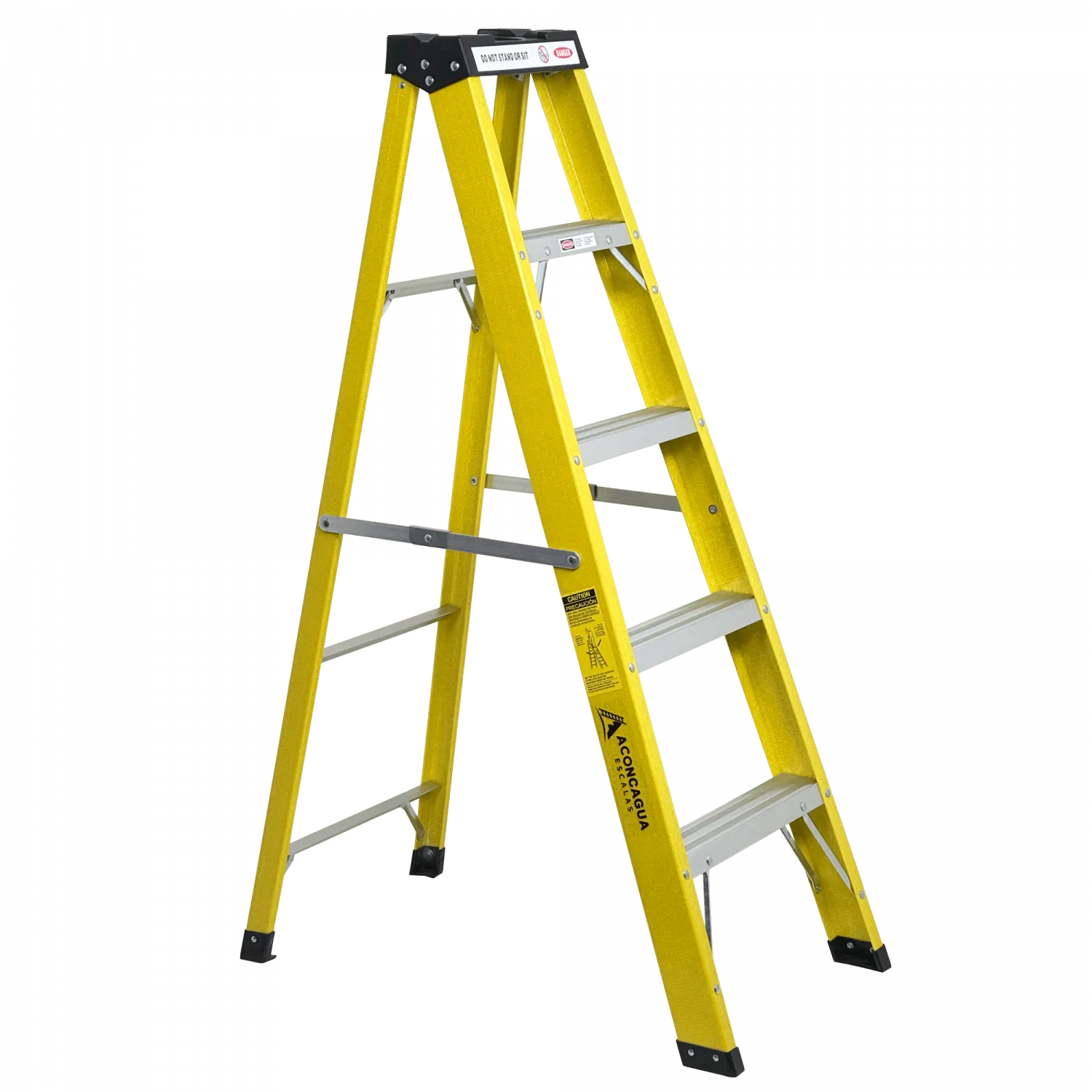 1,4mt 140kg Tijera Fibra Vidrio 5 Peldano Escalera 1.44mt Escala 2