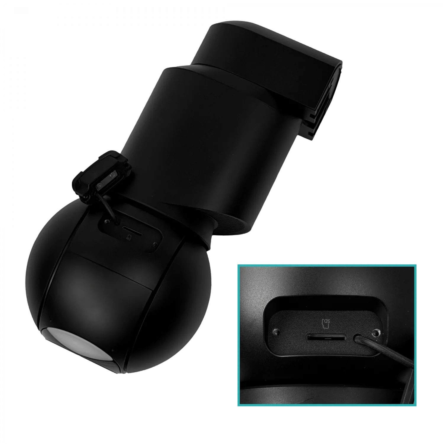 UI Negro PTZ 8MP AI IR30 100/350º 1-100 10x Audio/Mic IP66 reqPoE+ 2