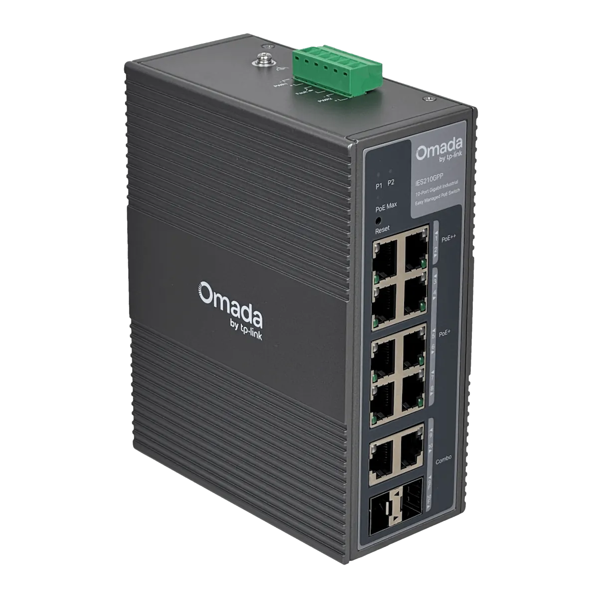 TP-LINK industrial 8-1000-PoE++ 2-SFP-Combo 240W tot Switch Req/12-57V 1