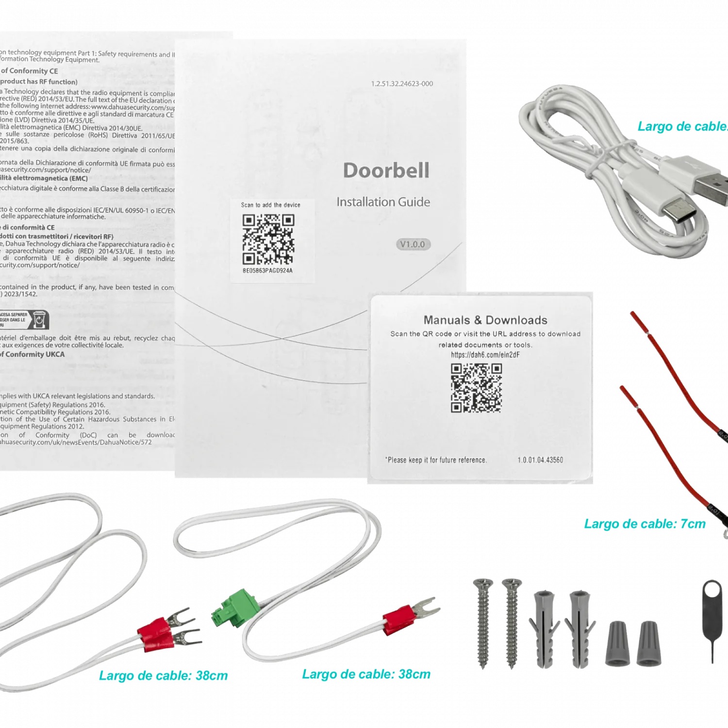 DAHUA req-WiFi 4MP Timbre AI CCTV-IR Bluetooth MicroSD USB-C Microfono 6