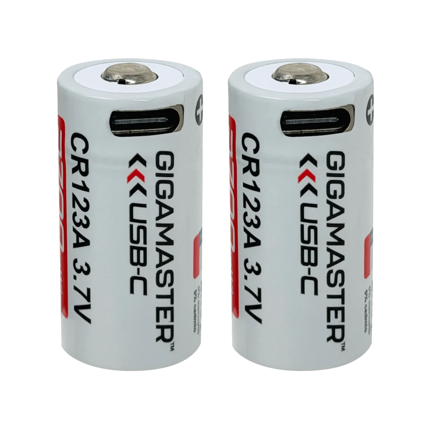 2-unids Pilas 3,7V USB-C Recargable 2700mWh 16x32mm Litio Pila/Bateria 1