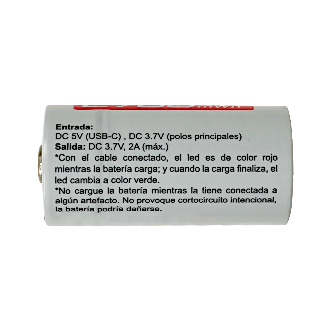 2-unids Pilas 3,7V USB-C Recargable 2700mWh 16x32mm Litio Pila/Bateria 2
