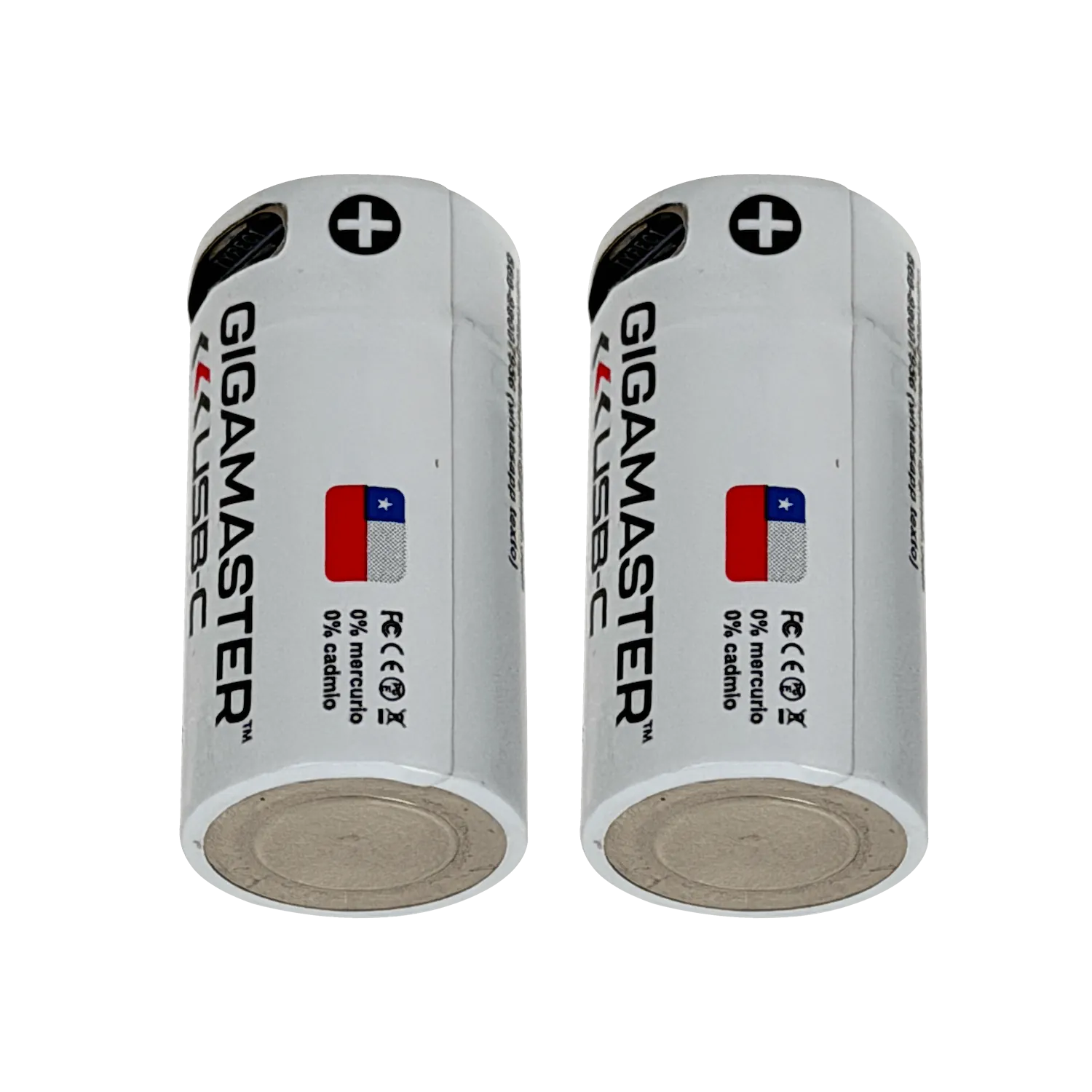 2-unids Pilas 3,7V USB-C Recargable 2700mWh 16x32mm Litio Pila/Bateria 5