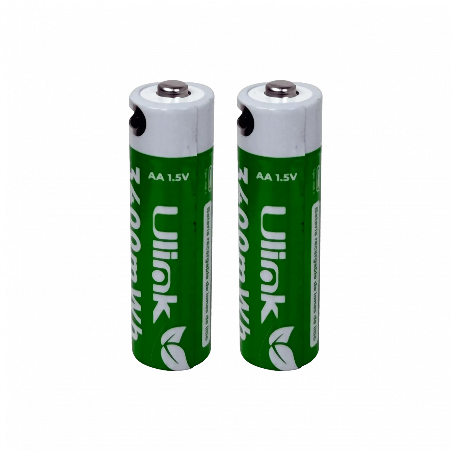 ULINK AA 2 Pilas 3400Wh Recargable USB-C 1,5V Li-ion Litio inc-Cable 3