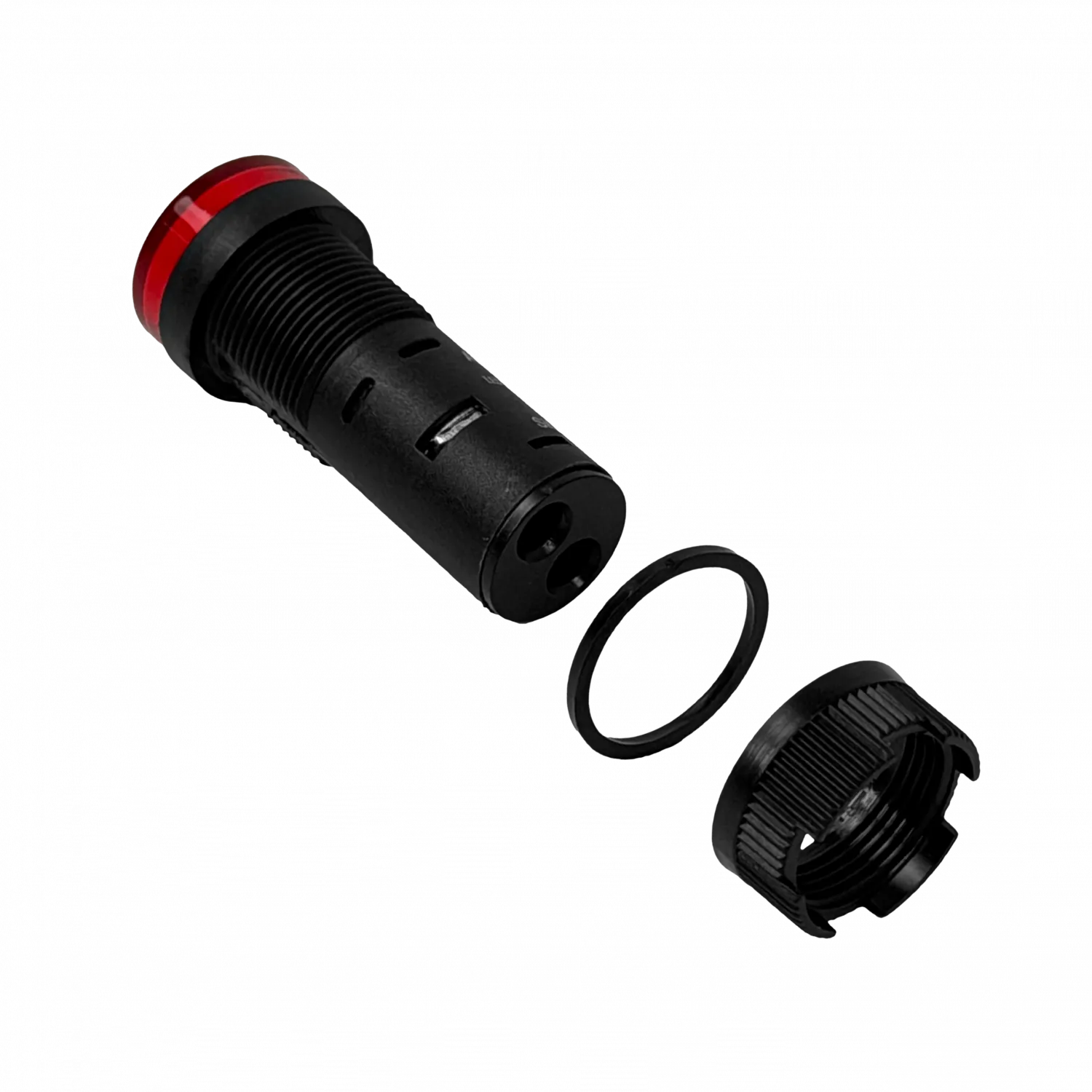 Luz Piloto LED 220VAC 15mm diametro 19mm cabeza 45mm altura Rojo 4
