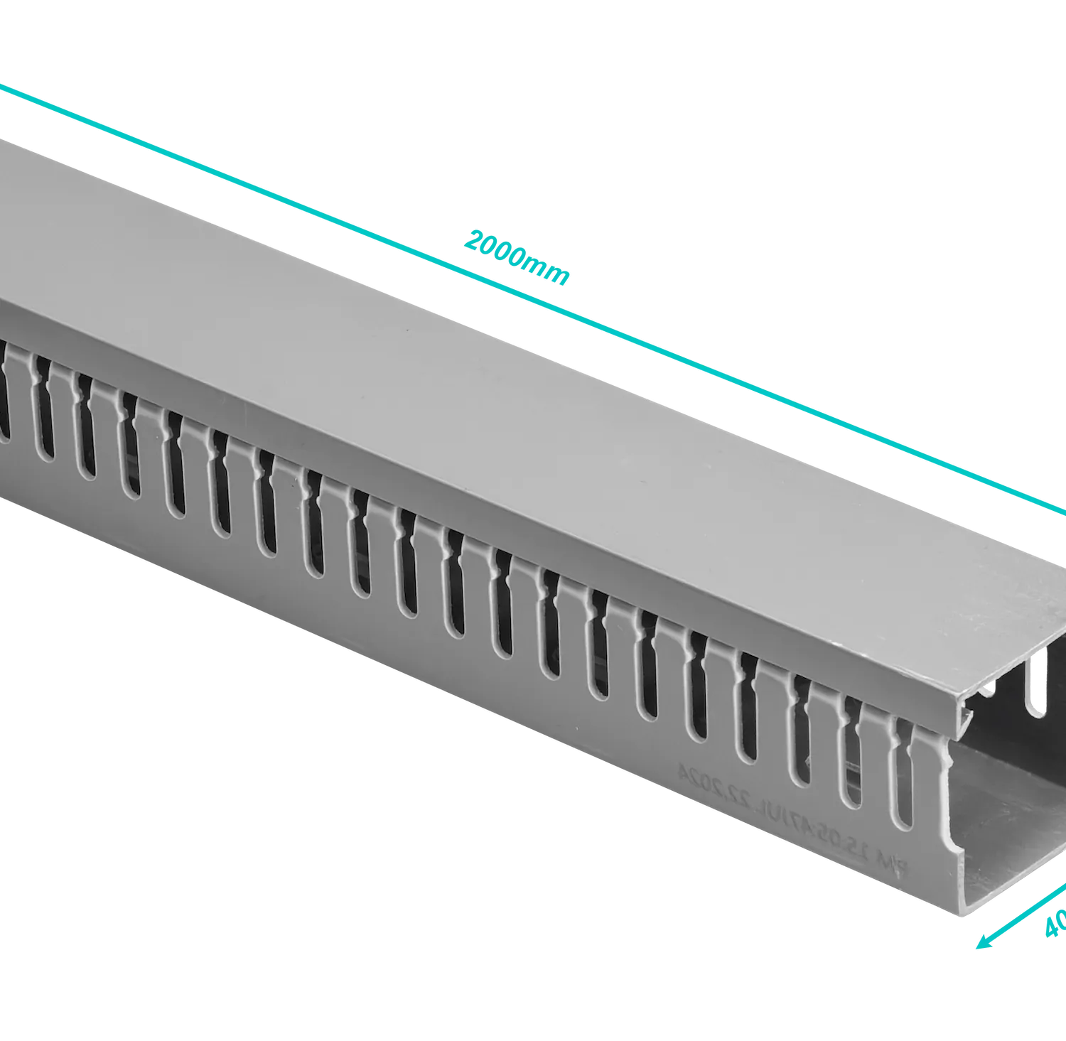Canaleta Ranurada 2mt x 40x40mm Gris para Tablero Electrico 2