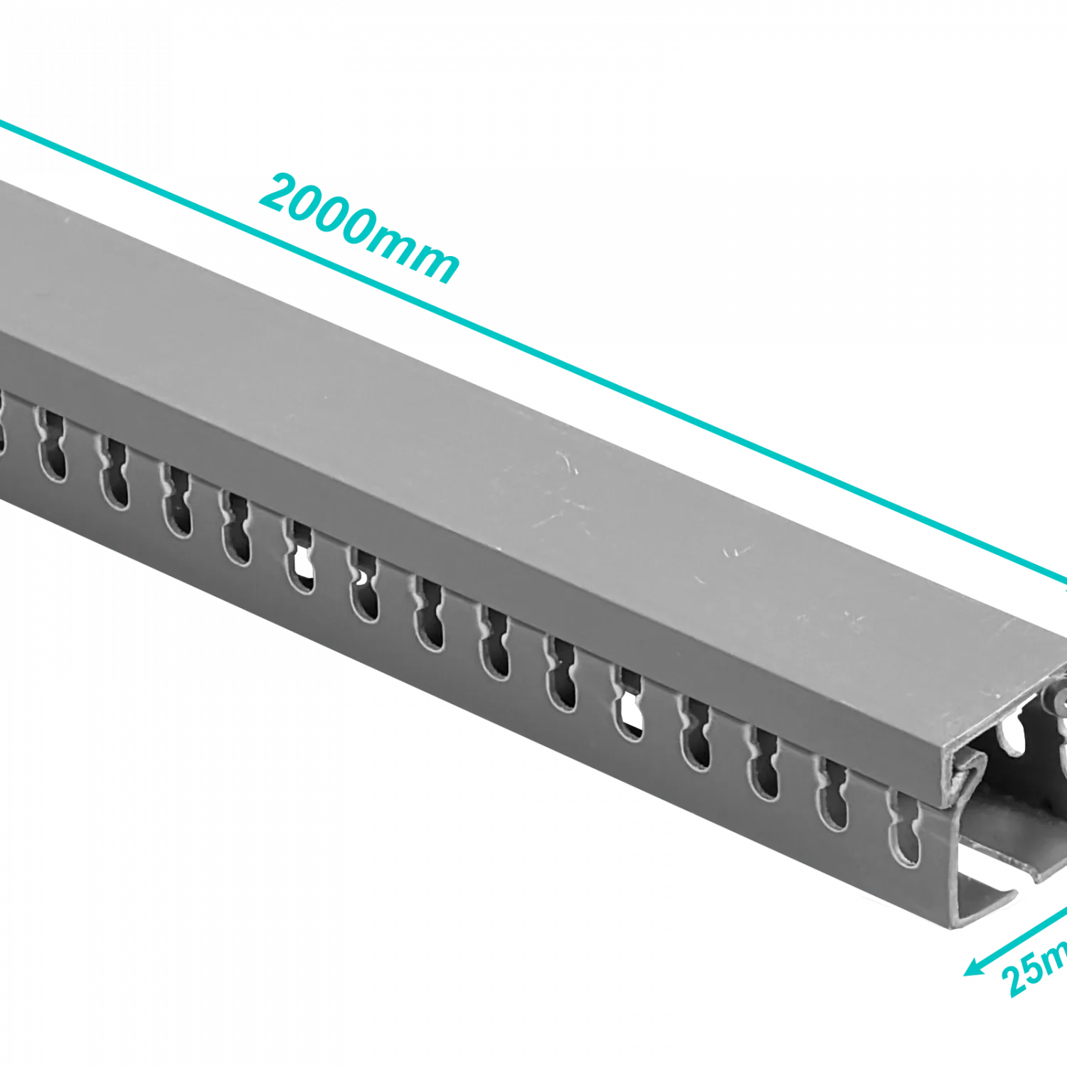 Canaleta Ranurada 2mt x 25x25mm Gris para Tablero Electrico 3