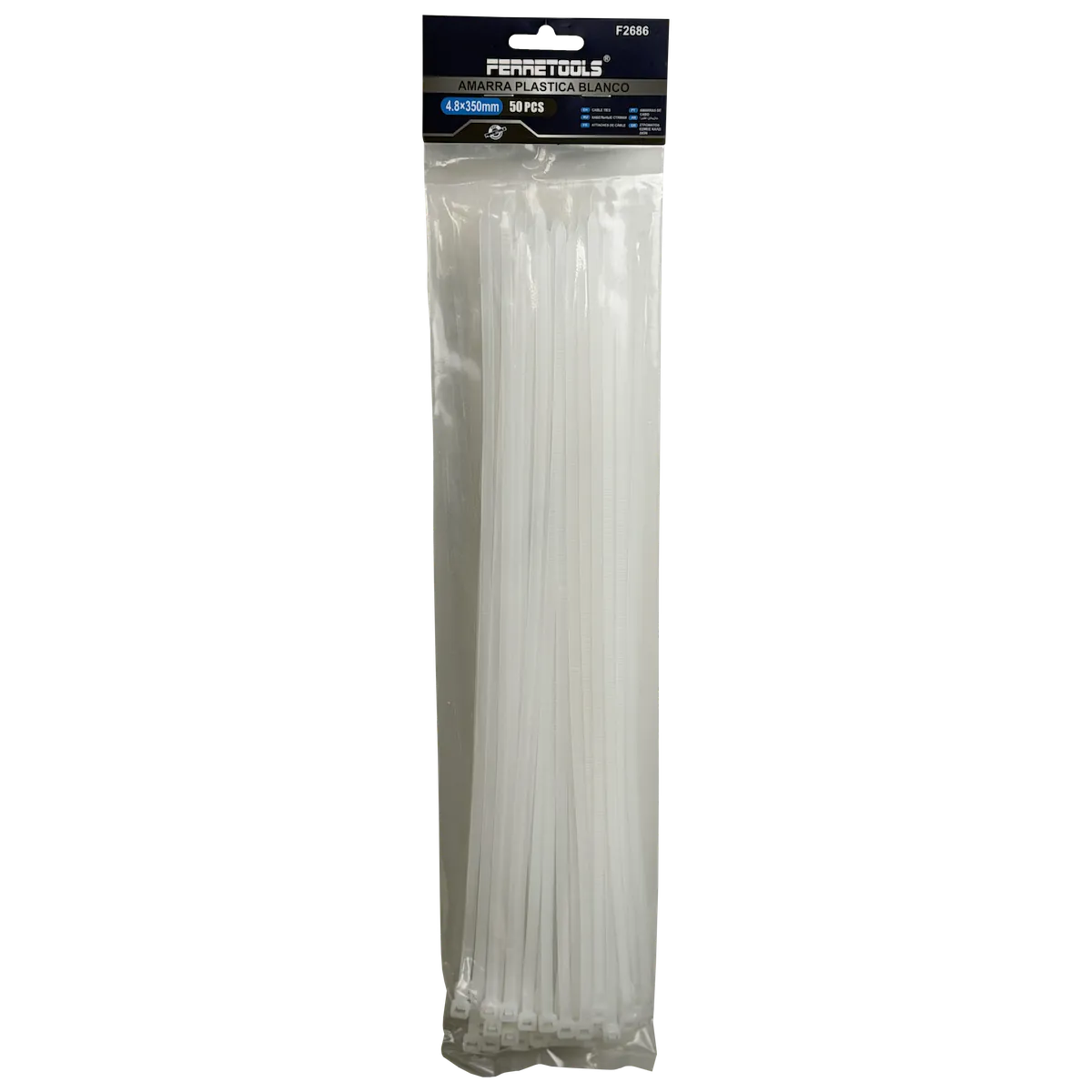 Amarra Plastica Nylon 4.8x350mm 50-un 350x4,8mm Blanca 2