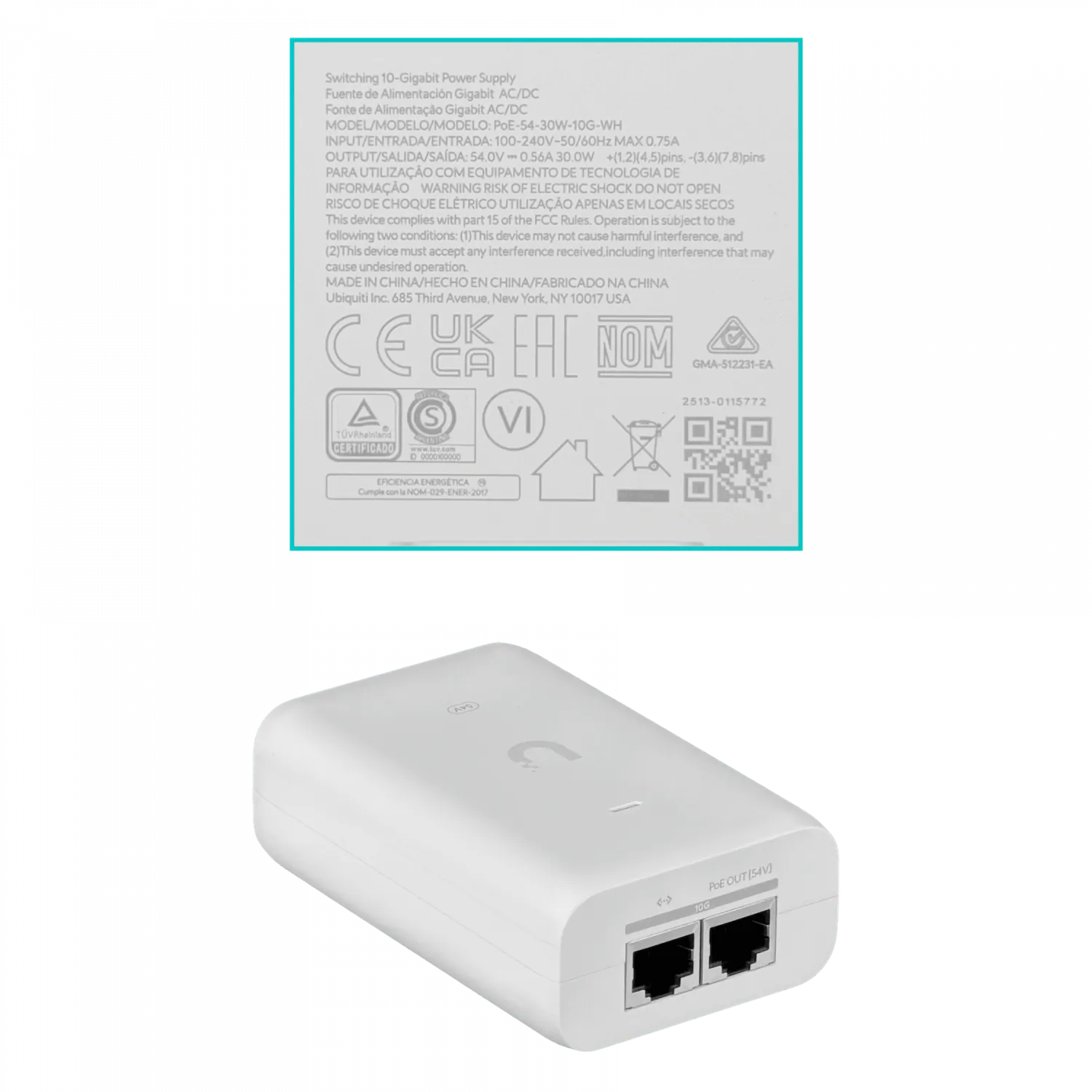 UI 6/5GHz/WiFi7 1-10G 1-SFP+ 2-RPSMA-H .SMA-GPS inc54V PTP 24dBm IPX6 4