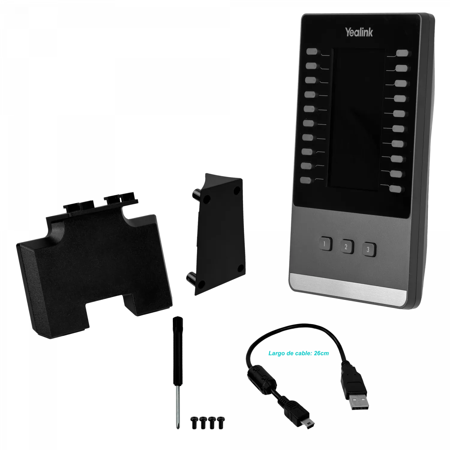 YEALINK Modulo de Expansion LCD Para Telefonos T43U/T46U/T48U 2-USB 7