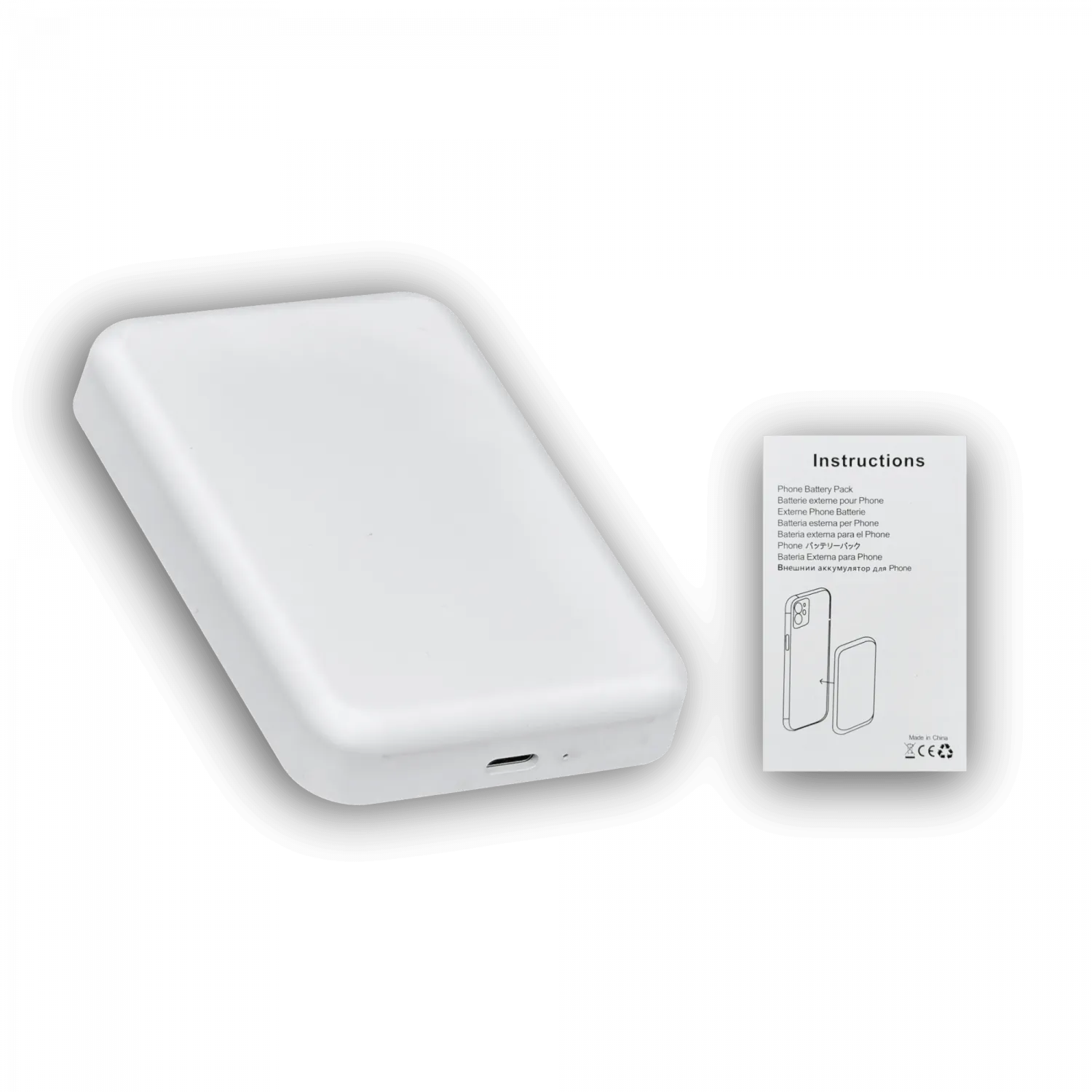 Cargador Portatil Inalambrico Negro USB-C-H 15W 5000mAh in-5Vdc 3A 6