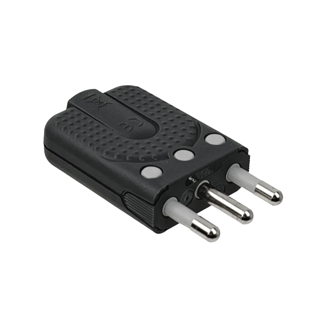BTICINO 2P+T 16A Enchufe Macho Volante 2 Posiciones S2466TGE 3