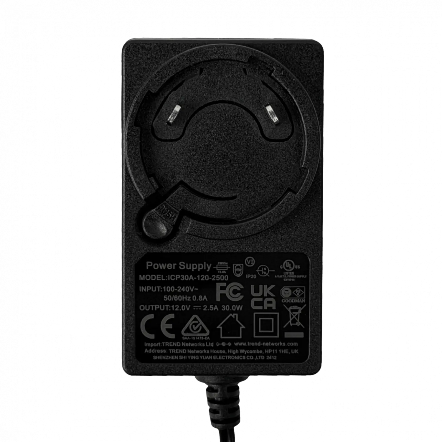 Lantek 12VDC 2,5A 30W Fuente Poder Trafo 100-240VAC 5