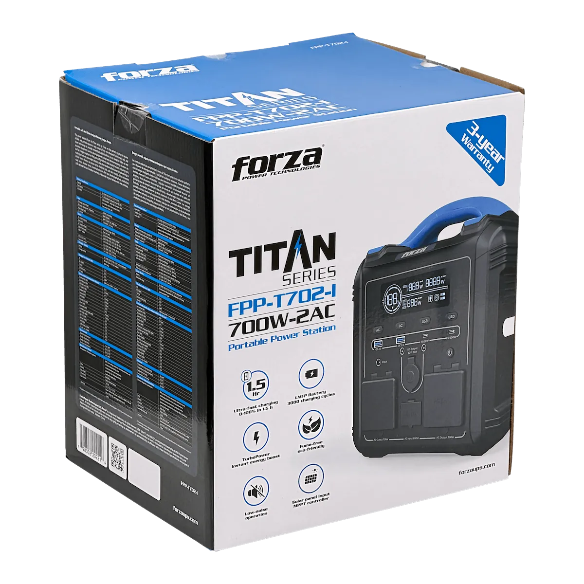FORZA 700W Bateria Litio LMFP 551Wh Portatil inversor OndaPura MPPT 4