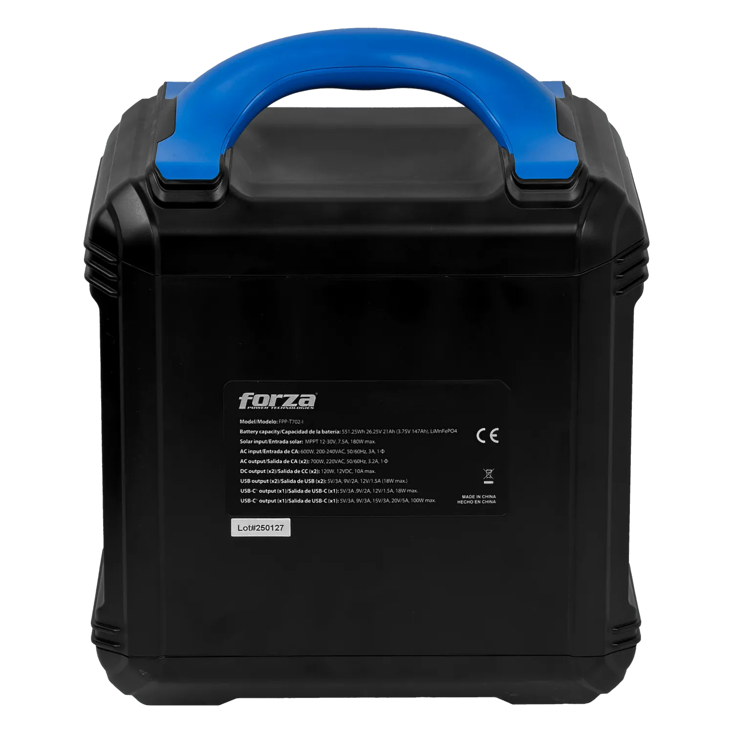 FORZA 700W Bateria Litio LMFP 551Wh Portatil inversor OndaPura MPPT 5