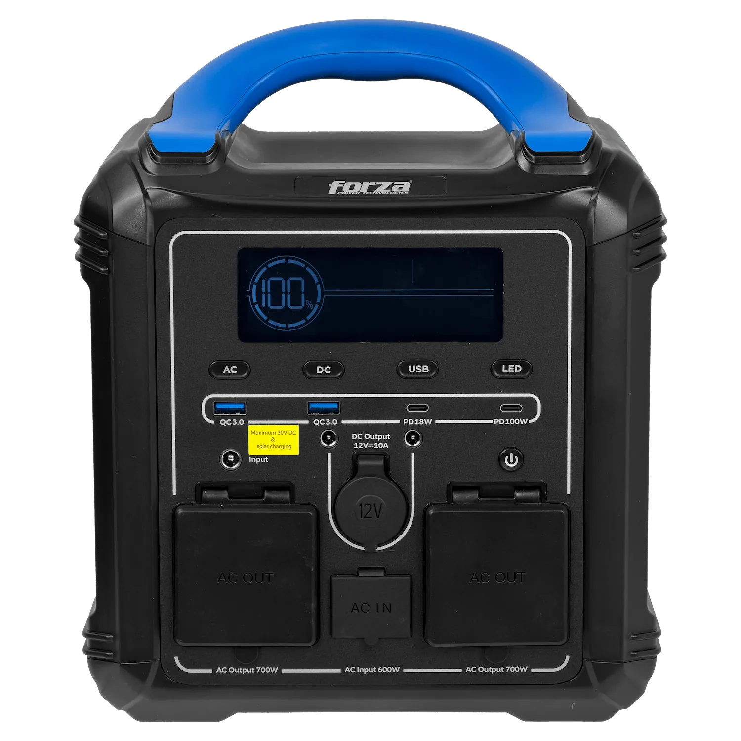 FORZA 700W Bateria Litio LMFP 551Wh Portatil inversor OndaPura MPPT 6
