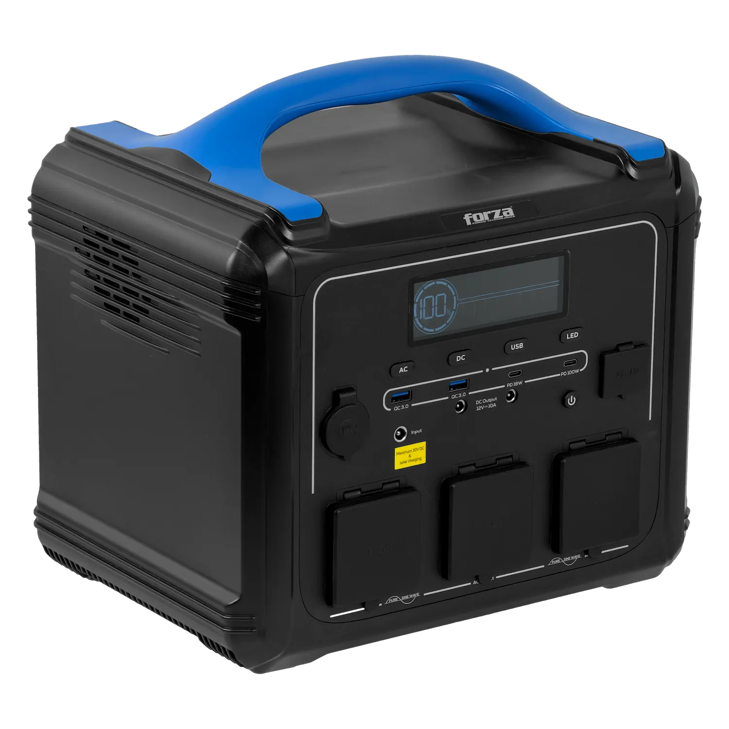 FORZA 1200W Bateria Litio LMFP 1102Wh Portatil inversor OndaPura MPPT 1