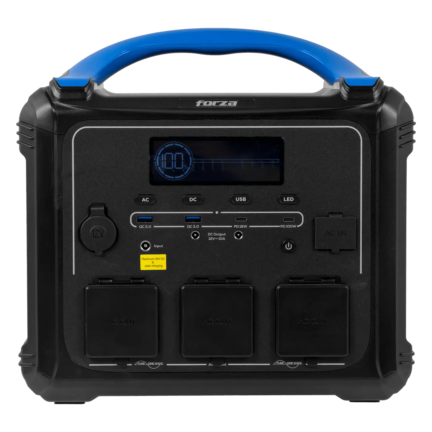 FORZA 1200W Bateria Litio LMFP 1102Wh Portatil inversor OndaPura MPPT 4