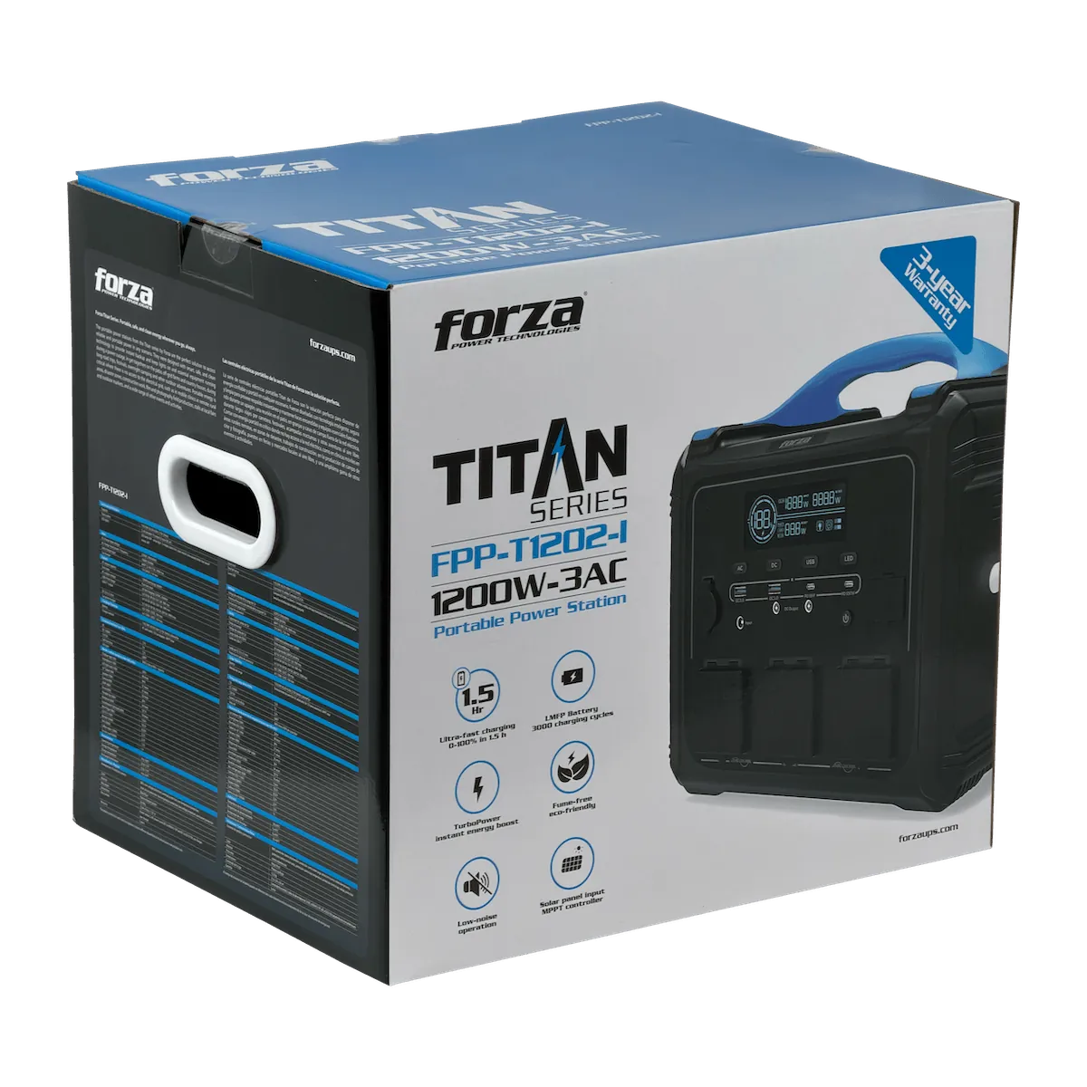 FORZA 1200W Bateria Litio LMFP 1102Wh Portatil inversor OndaPura MPPT 8