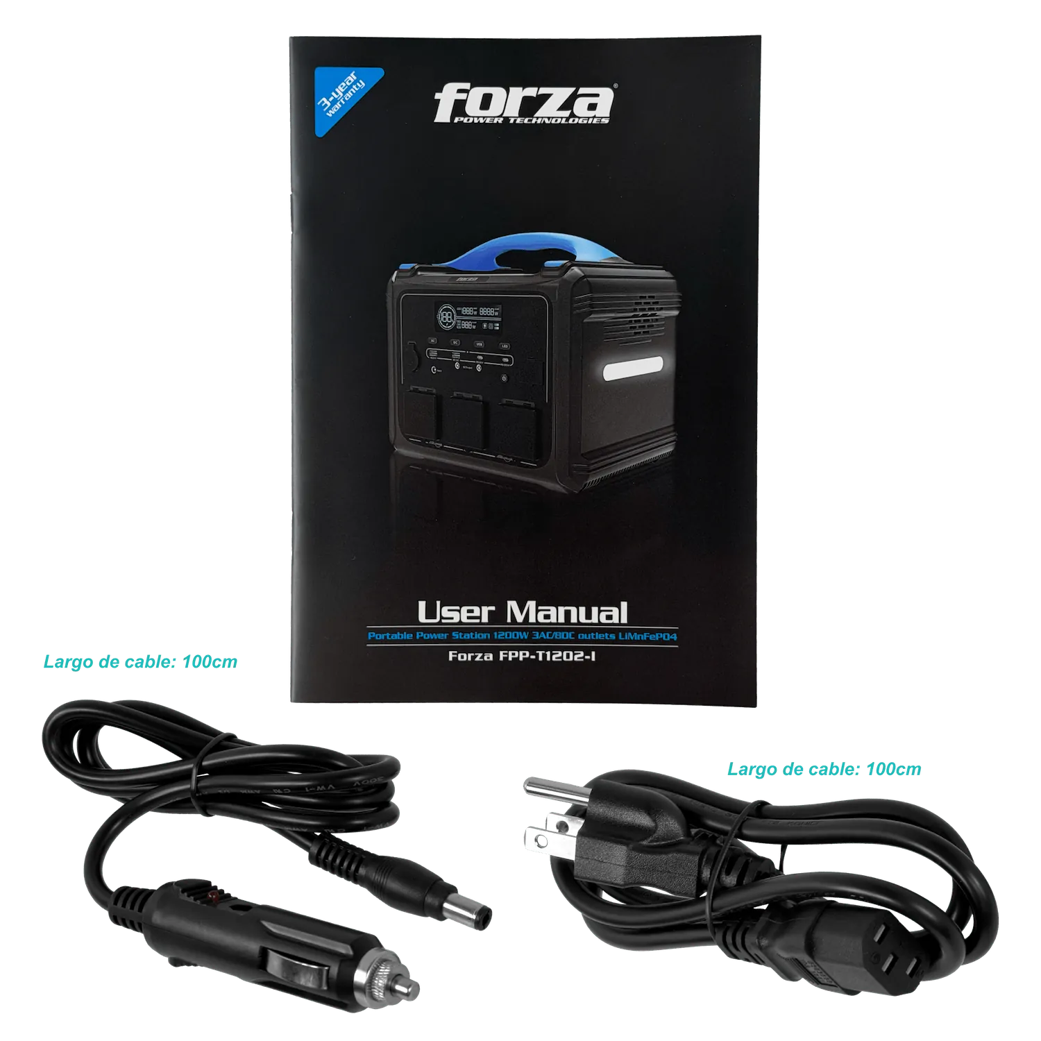 FORZA 1200W Bateria Litio LMFP 1102Wh Portatil inversor OndaPura MPPT 9