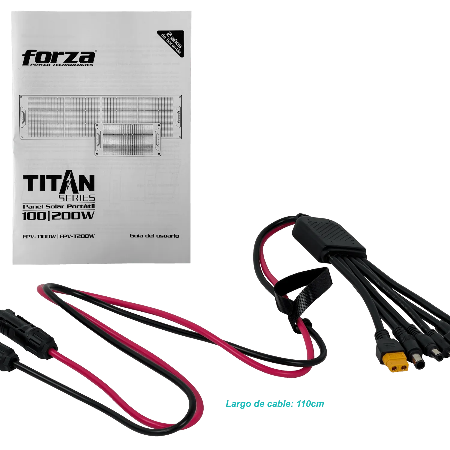 FORZA 200W 18Vmp Monocristalino Portatil Panel Solar IP65 144-Celdas 5