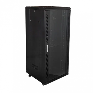 Rack vidrio 27U 600mm 60cm fondo turbina PDU bandeja negro