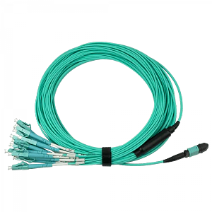 Jumper cable fibra 6mt OM3 12-LC/1,5mt 1-MPO/4,5mt multimodo MM