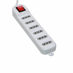 KALOP 5mt 6-IH Alargador Blanco 10A Zapatilla Piloto Interrupt KL50234