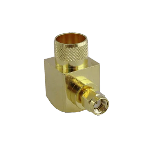 Conector coaxial crimpeable RPSMA macho angular LMR600 CA600