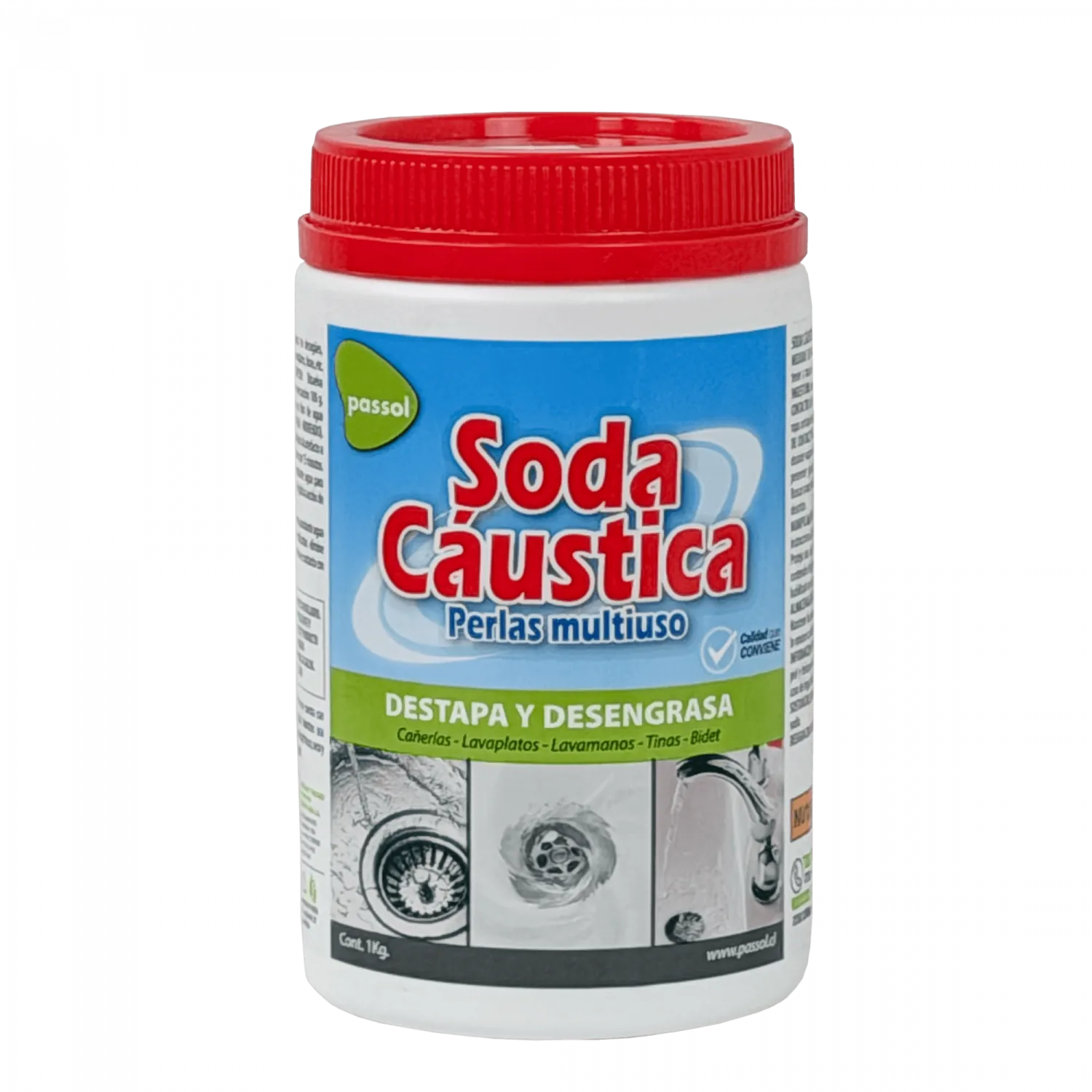 PASSOL Soda Caustica Perlas Multiuso 1Kg 1