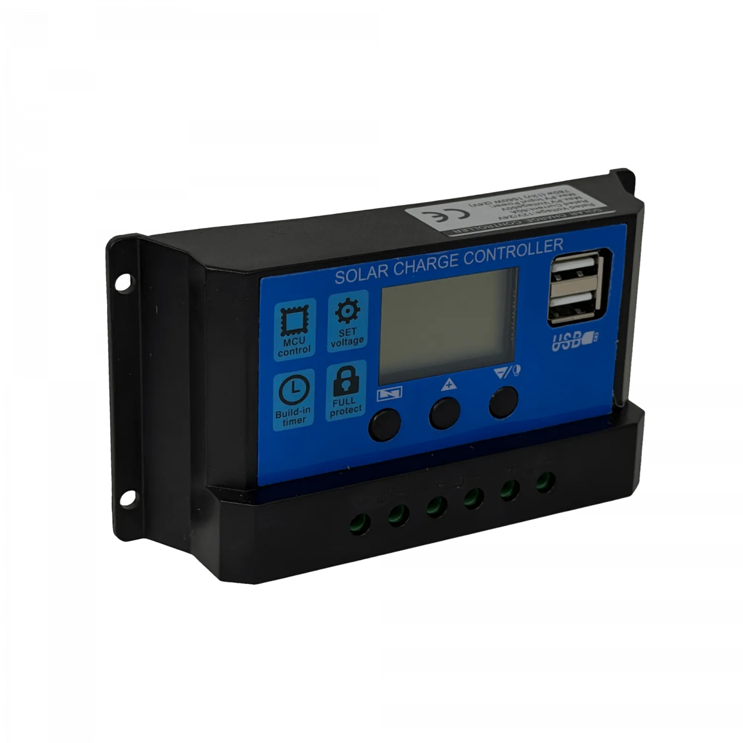 Regulador Carga PWM MPPT Solar 2-USB-A 12V/24V 60A FV-50V 6