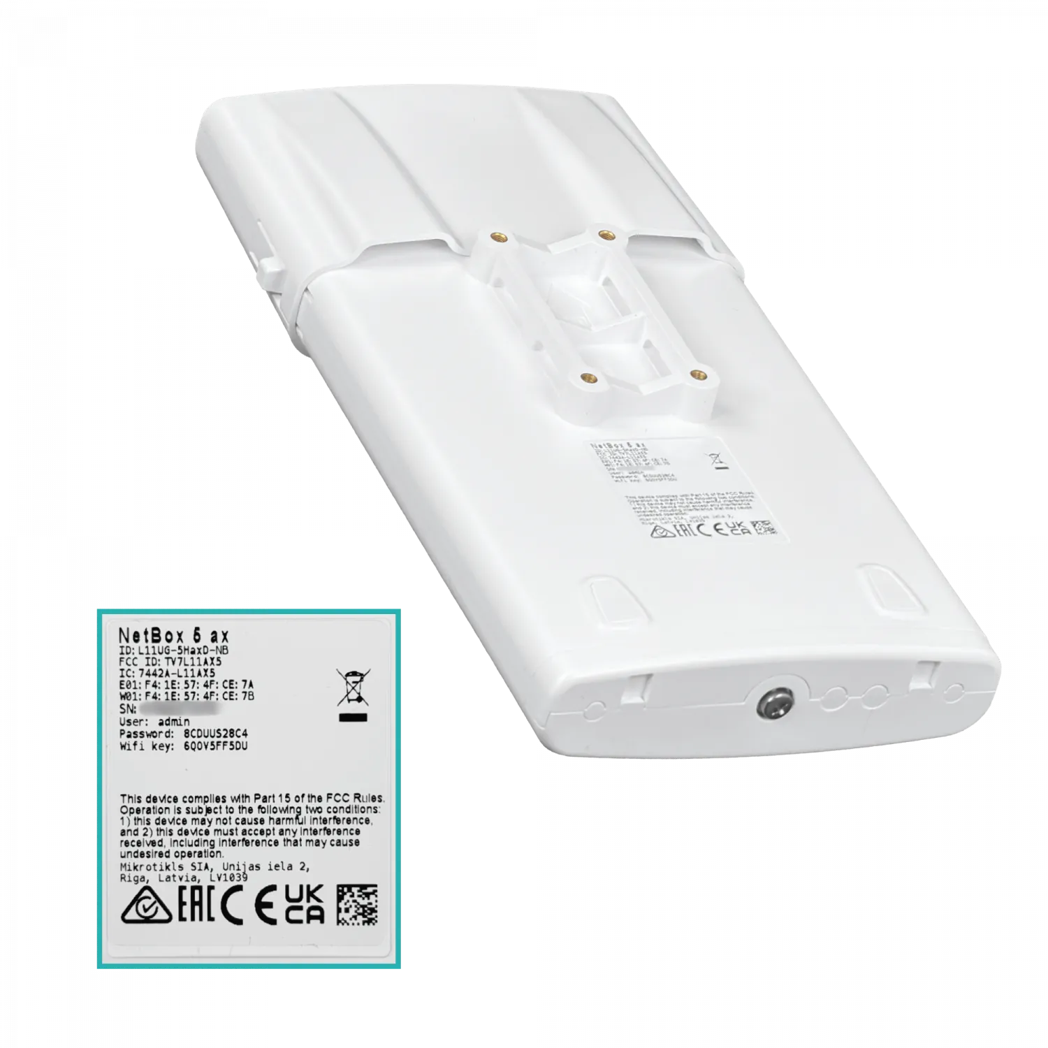 MIKROTIK Exterior 802.11AX WiFi6 2X2 1-1000 2-RPSMA L4 L11UG-5HaxD-NB 8