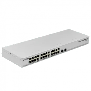 MIKROTIK 24-1000 2-SFP/SFP+10G 10-30V PoE-in Switch Smart SwOS Rack