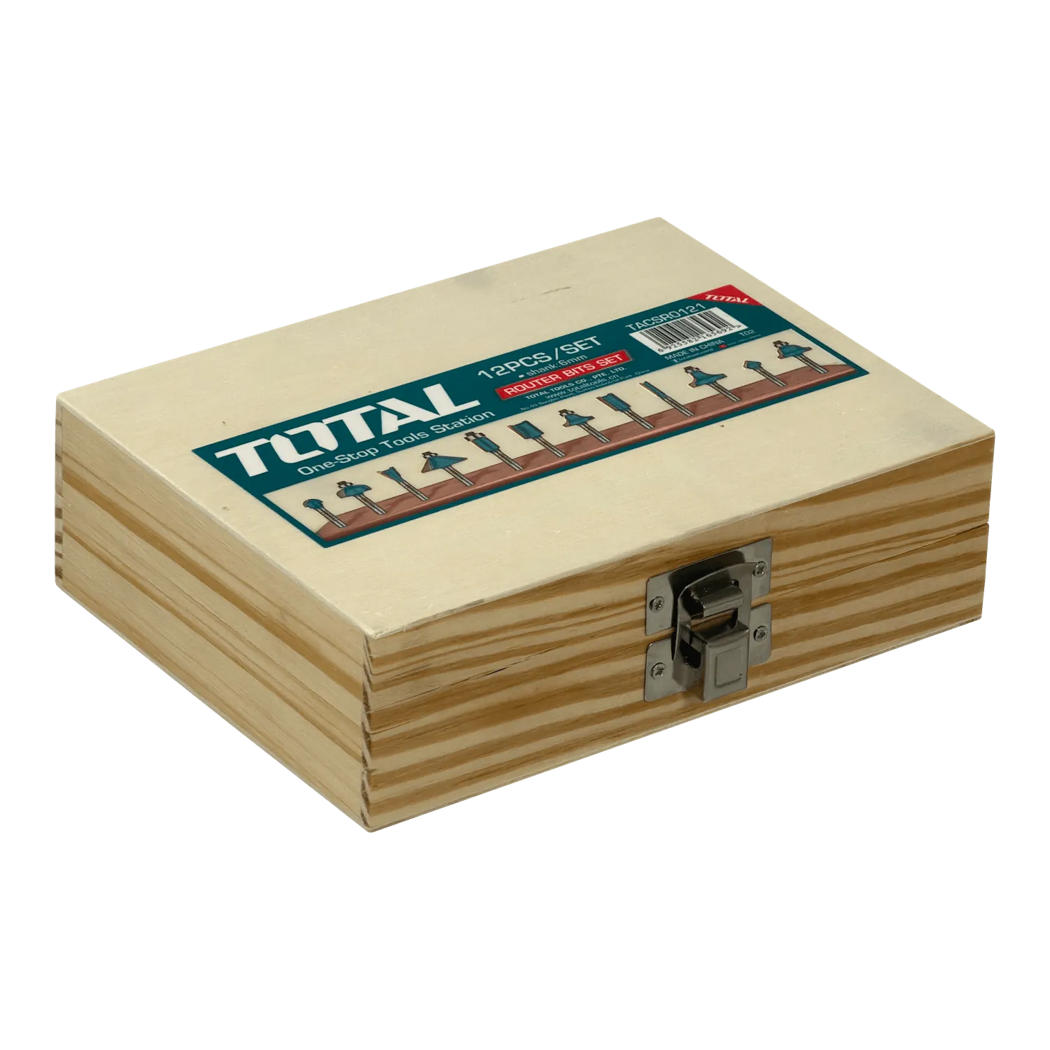 TOTAL Set de 12 Fresas p/Madera Diametro 6mm para/FRE-600 TACSR0121 1