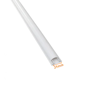 Canaleta de piso 35x10mm, 2m, PVC blanco, base 1.25mm, tapa 1.1mm